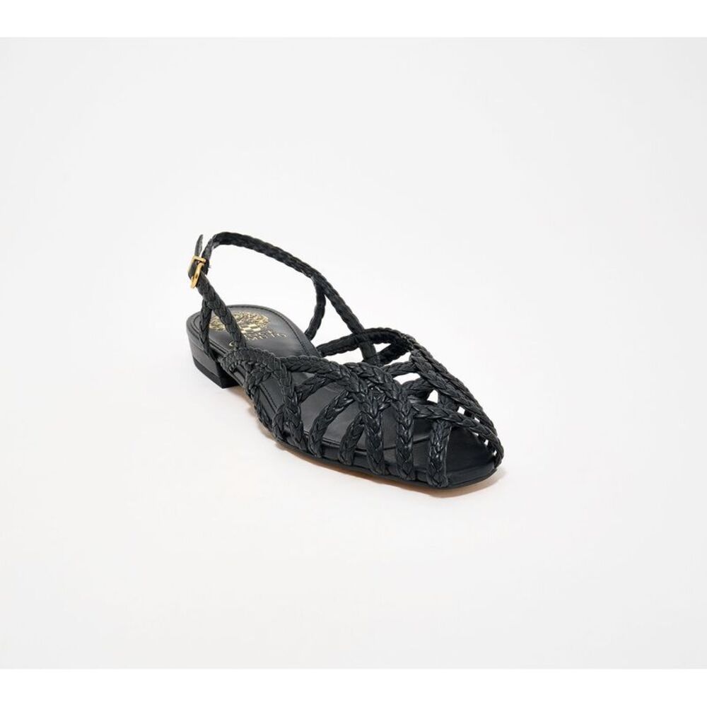 Vince Camuto Women's Sz 7.5 LeatherLucite Slingback Flats Black